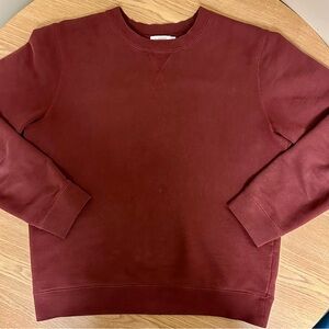 Sunspel Loopback Men's Burgundy Crewneck Sweatshirt